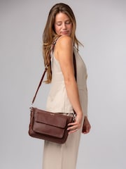 Cultured London Brown Orly Leather Cross-Body Bag - Image 6 of 6