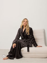 Long Tall Sally Brown Super Luxe Maxi Dressing Gown - Image 1 of 7