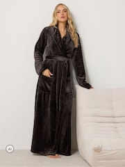 Long Tall Sally Brown Super Luxe Maxi Dressing Gown - Image 2 of 7