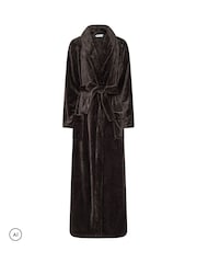 Long Tall Sally Brown Super Luxe Maxi Dressing Gown - Image 6 of 7