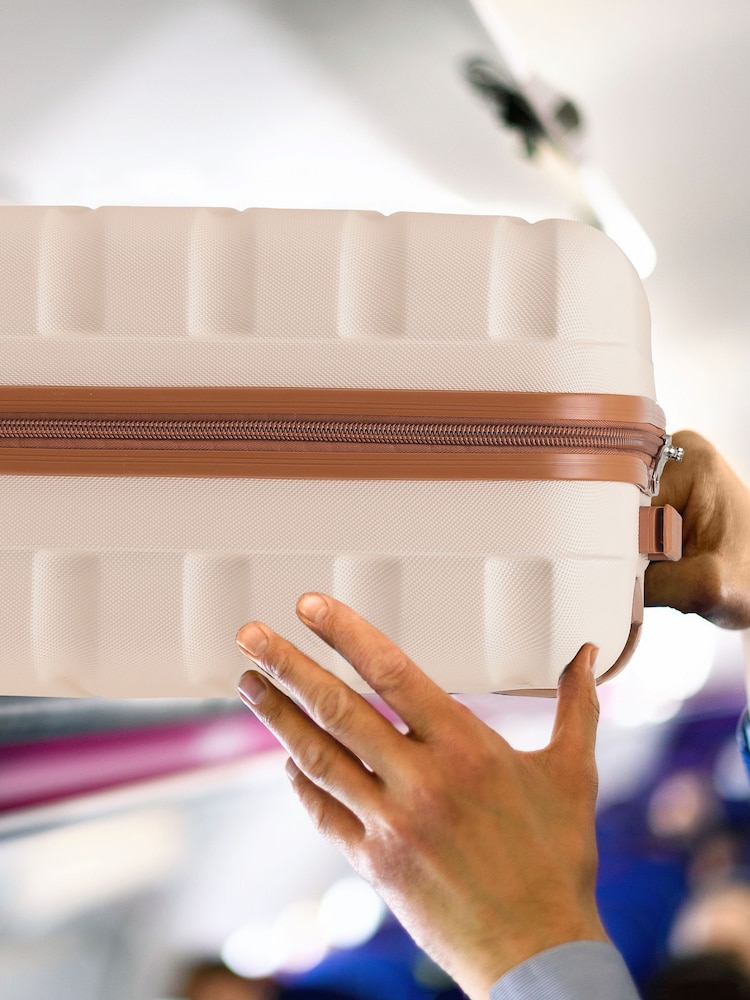 Grädde - Flight Knight 56x45x25cm EasyJet Overhead 2 Hjul ABS Hård väska Kabin Bär på handbagage - Bild 7 av 7