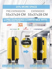 CRUW Yellow Hand Luggage TSA Lock Silent Double Spinner Wheels Bag - Image 5 of 9