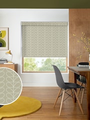 Orla Kiely Grey Linear Stem Made to Measure Roller Blinds - Image 1 of 6