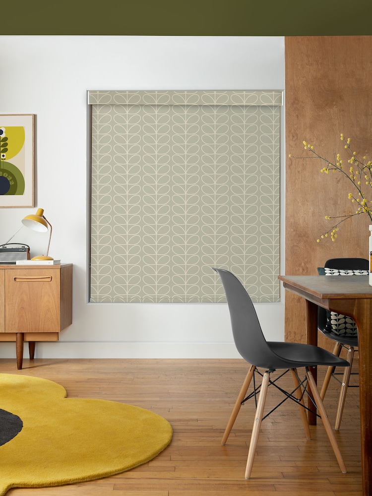 Orla Kiely Grey Linear Stem Made to Measure Roller Blinds - Image 2 of 6