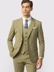 Ted Baker Tailoring Khaki Green Slim Fit Olive Panama Blazer - Image 1 of 4