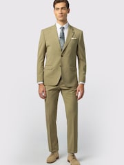 Ted Baker Tailoring Khaki Green Slim Fit Olive Panama Blazer - Image 3 of 4