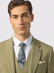 Ted Baker Tailoring Khaki Green Slim Fit Olive Panama Blazer - Image 4 of 4