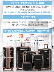 CRUW Black Hand Luggage TSA Lock Silent Double Spinner Wheels Bag - Image 5 of 9