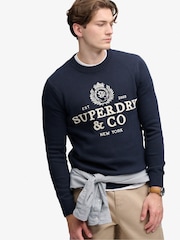 Superdry Blue Applique Graphic Jumper - Image 2 of 5