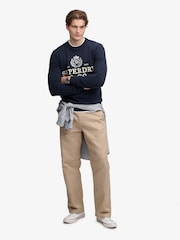 Superdry Blue Applique Graphic Jumper - Image 3 of 5