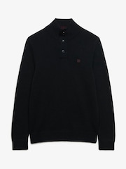 Qara - Superdry Pambıq Düyməli Henley Cemper - 2şəkildən 1 şəkil