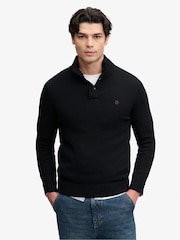 Crno - Superdry Henley Džemper sa pamučnim dugmetom - Slika 3 od 7