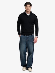 Crno - Superdry Henley Džemper sa pamučnim dugmetom - Slika 4 od 7