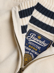 Superdry stickad bomullströja med halv dragkedja - Bild 7 av 7