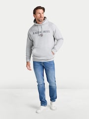Raging Bull Grey Hooded Signature Sweat Top - Image 1 of 4