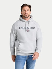 Raging Bull Grey Hooded Signature Sweat Top - Image 2 of 4
