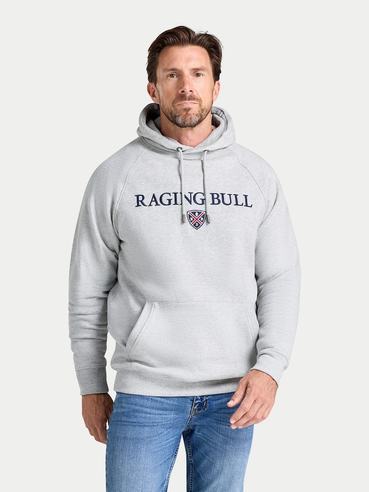 Raging Bull Grey Hooded Signature Sweat Top - Image 2 of 4 Raging Bull Grey Hooded Signature Sweat Top - Image 2 of 4