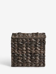 Dark Natural Plastic Wicker Storage Basket - Image 5 of 7