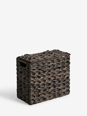 Dark Natural Plastic Wicker Storage Basket - Image 6 of 7