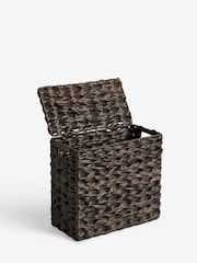 Dark Natural Plastic Wicker Storage Basket - Image 7 of 7