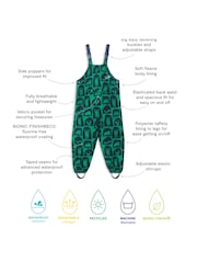 Muddy Puddles Green Waterproof EcoSplash Dungarees - Image 5 of 5