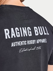 Raging Bull Grey Authentic Rugby Back Print T-Shirt - Image 5 of 5
