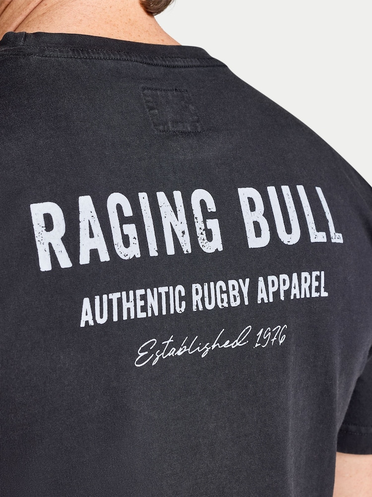 Raging Bull Grey Authentic Rugby Back Print T-Shirt - Image 5 of 5 Raging Bull Grey Authentic Rugby Back Print T-Shirt - Image 5 of 5