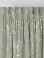 Laura Ashley Moss Green Pussy Willow Made to Measure 100% Cotton Curtains - Image 5 of 9