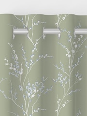 Laura Ashley Moss Green Pussy Willow Made to Measure 100% Cotton Curtains - Image 7 of 9