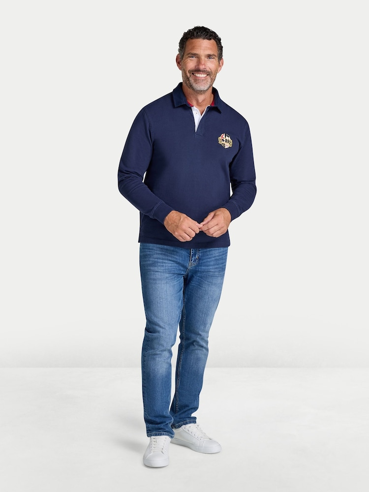 Raging Bull Classic Long Sleeve Crest Rugby Shirt - Image 1 de 5