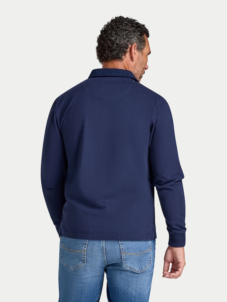 Raging Bull Classic Long Sleeve Crest Rugby Shirt - Image 2 de 5