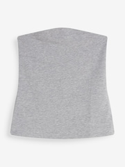 Grey Marl Cotton Rich Bandeau Boobtube Top - Image 4 of 4