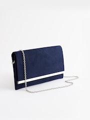 Navy Clutch Bag With Detachable Cross-Body Chain - Image 4 of 9