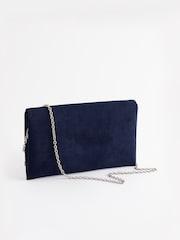Navy Clutch Bag With Detachable Cross-Body Chain - Image 6 of 9