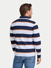 Raging Bull Orange Long Sleeve Multi Stripe Rugby Shirt - Image 3 of 5