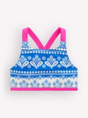 Boden Blue Cross-Back Bikini Top - Image 1 of 3
