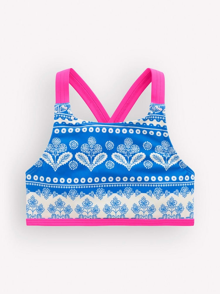 Boden Blue Cross-Back Bikini Top - Image 1 of 3 Boden Blue Cross-Back Bikini Top - Image 1 of 3