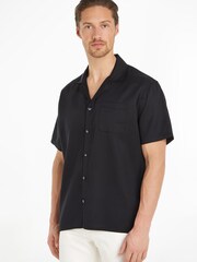 Calvin Klein Black Button Down Pyjama Shirt - Image 1 of 3