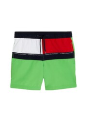 Tommy Hilfiger Medium Badehose mit Kordelzug, Grün - Bild 1 von 3