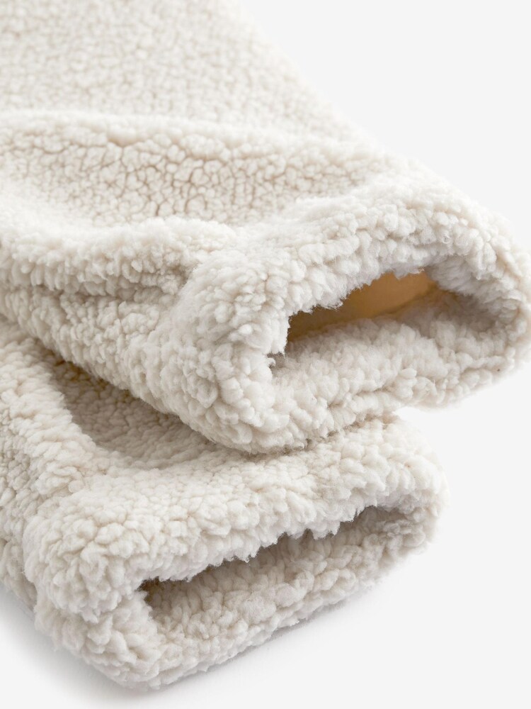 Abercrombie & Fitch Cream Cosy Borg Fleece Sherpa Hoodie - Image 6 of 6