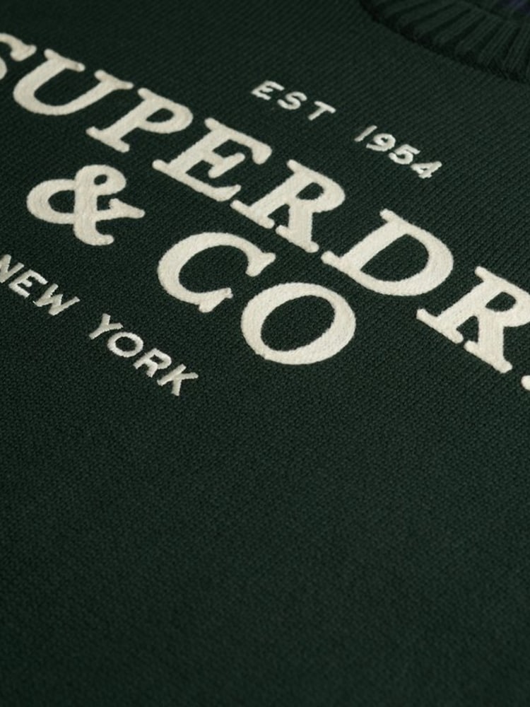 Superdry Green Applique Graphic Jumper - Image 2 of 2 Superdry Green Applique Graphic Jumper - Image 2 of 2