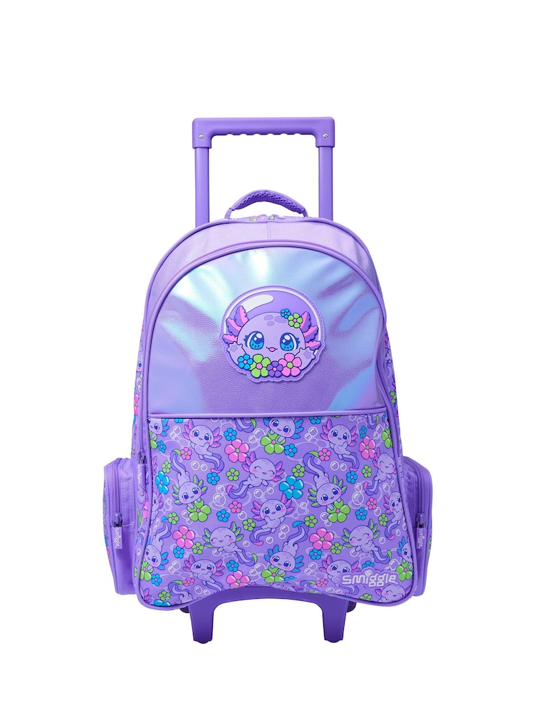 Smiggle Purple Realm Trolley Backpack With Light-Up Wheels - Image 1 of 4