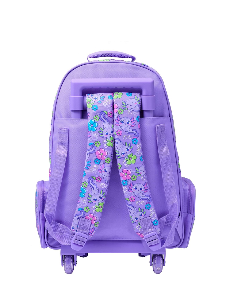 Smiggle Purple Realm Trolley Backpack With Light-Up Wheels - Image 2 of 4