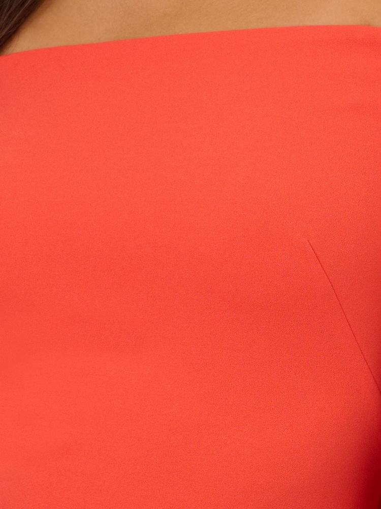 Adrianna Papell Pink Off Shoulder Cape Dress - Image 5 of 7