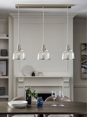 Brushed Chrome Gloucester 3 Light Pendant Ceiling Light - Image 2 of 5