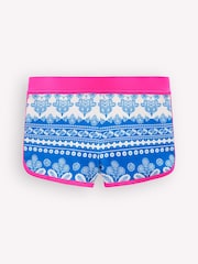 Boden Blue Patterned Swim Shorts - Image 1 of 3