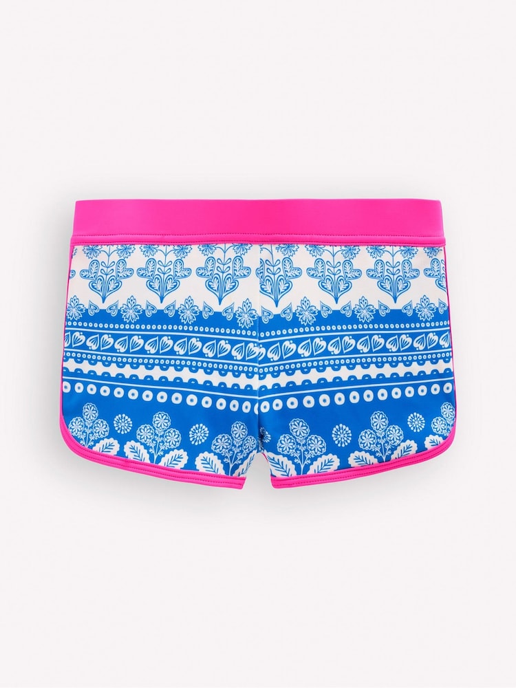 Boden Blue Patterned Swim Shorts - Image 1 of 3 Boden Blue Patterned Swim Shorts - Image 1 of 3