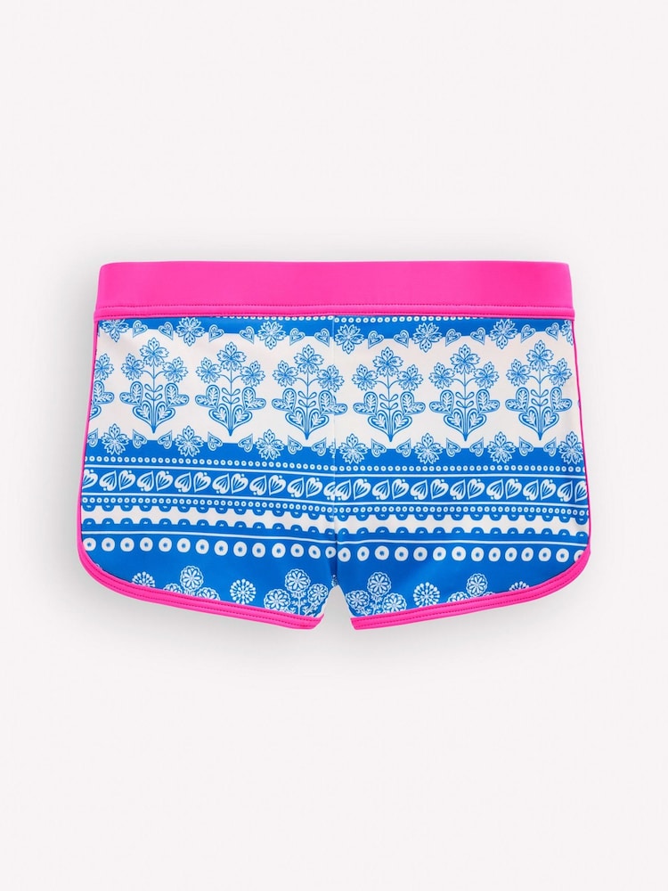 Boden Blue Patterned Swim Shorts - Image 2 of 3 Boden Blue Patterned Swim Shorts - Image 2 of 3