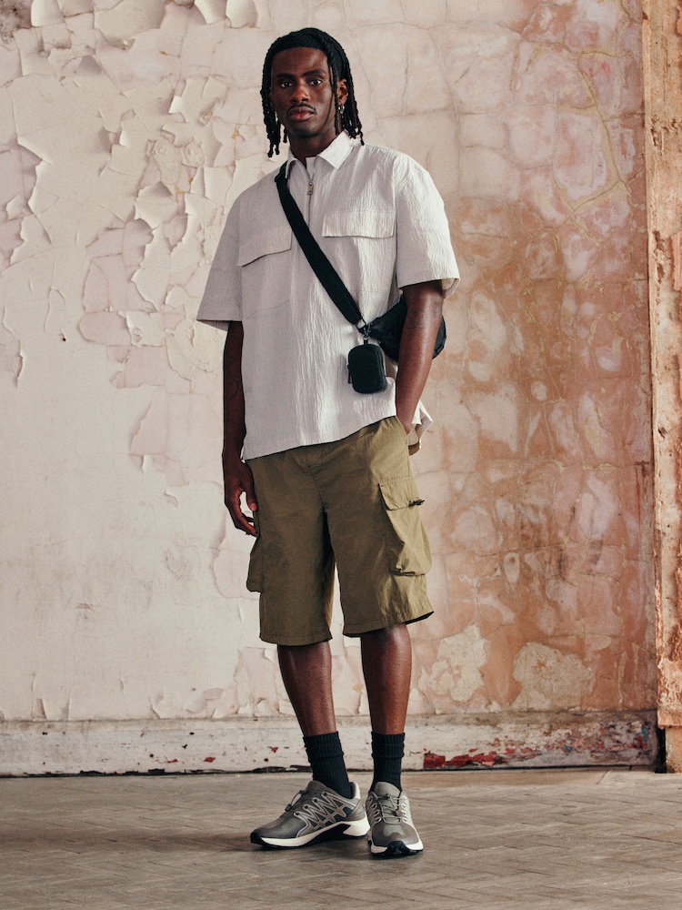 Khaki Green Parachute EDIT Cargo Shorts - Image 1 of 11