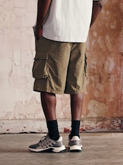 Khaki Green Parachute EDIT Cargo Shorts - Image 4 of 11